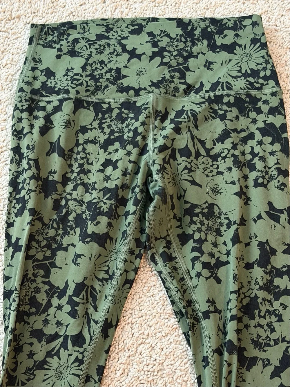 Lululemon Align Crop Barracks Green High Rise Nulu Size 6